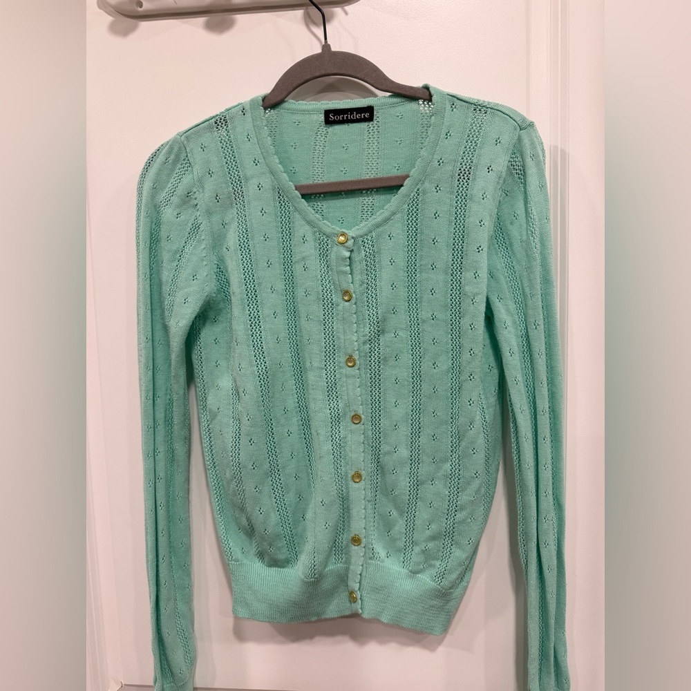 Mint Button-Up‎ Cardigan